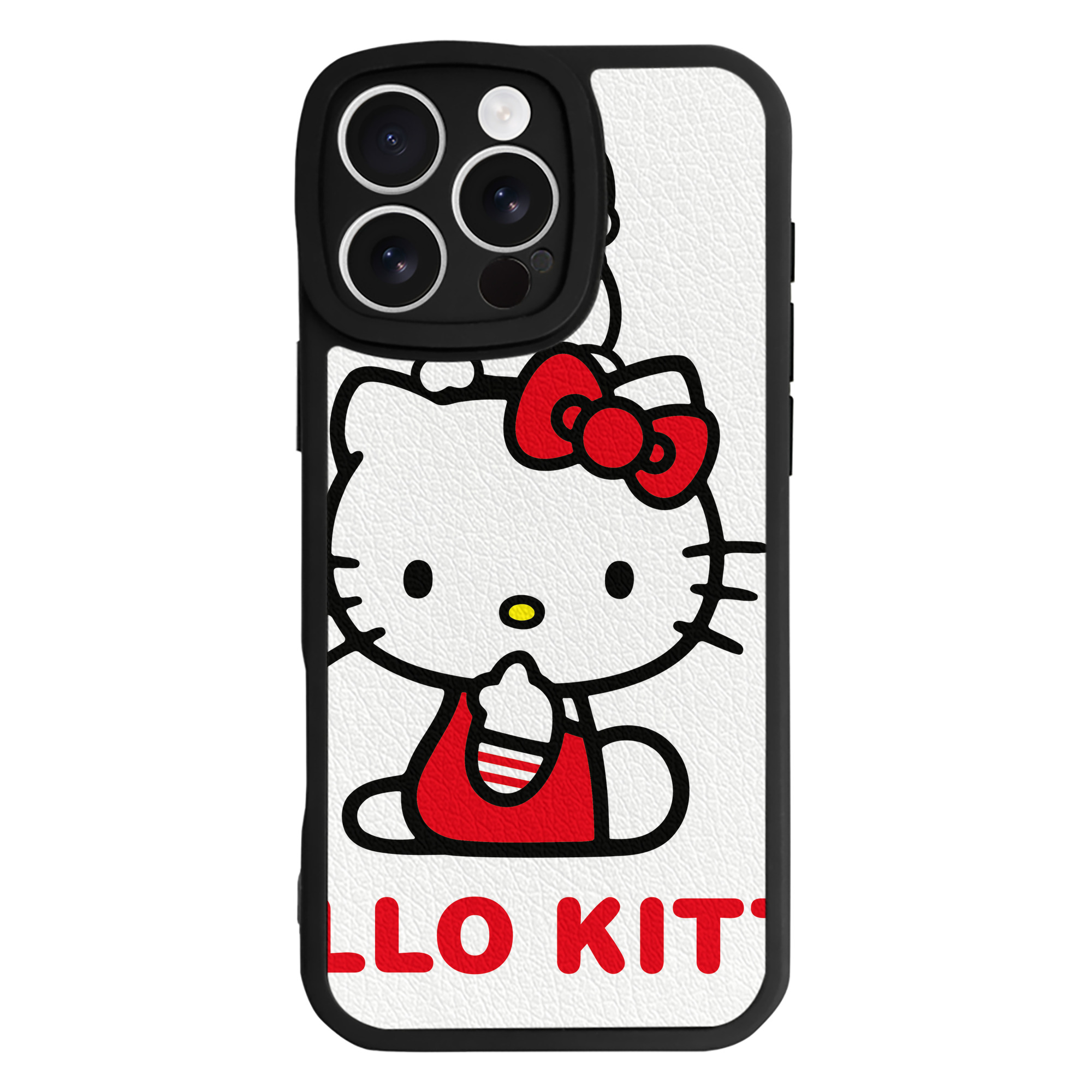 （画像用） Hello Kitty ハローキティ 【iPhone 16シリーズ対応】シリコンスマホケース（レザー調） 材質：シリコン